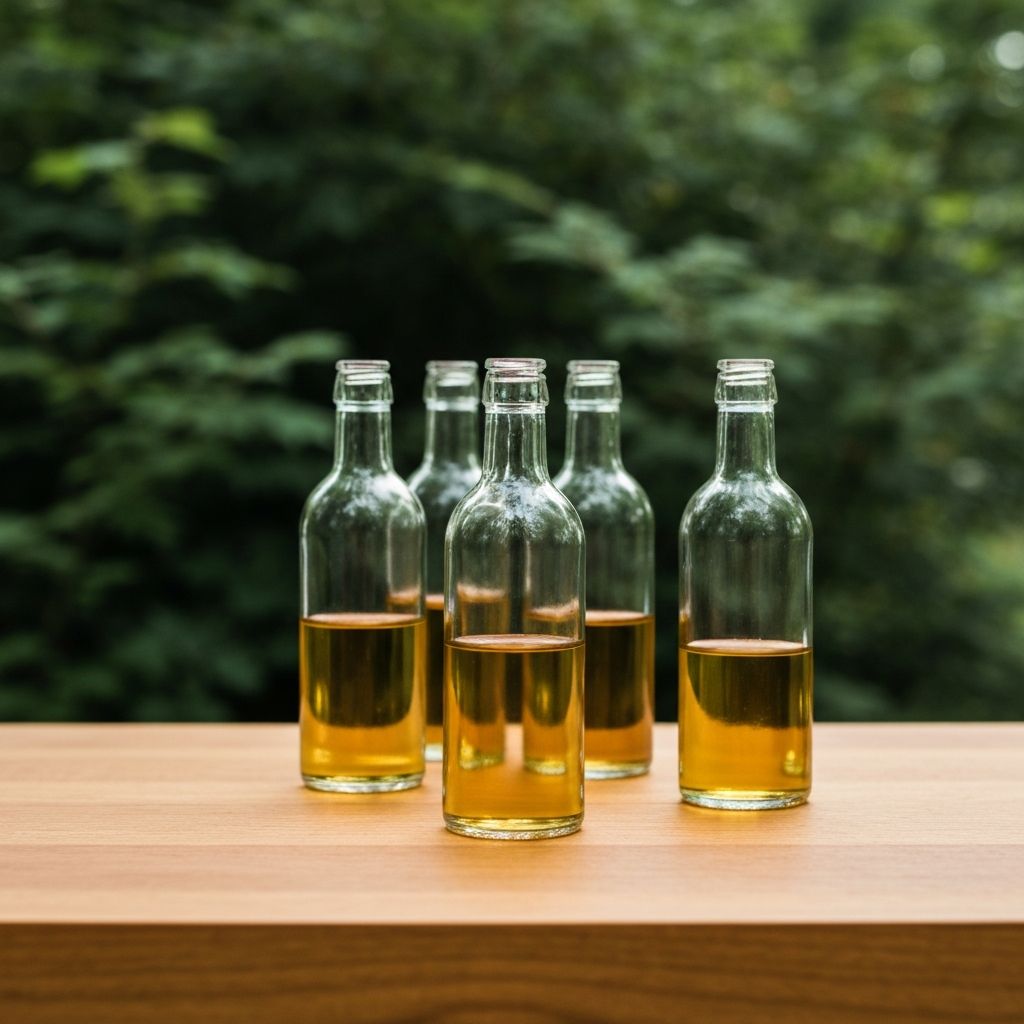 Glasflaschen mit natürlichen Ölen